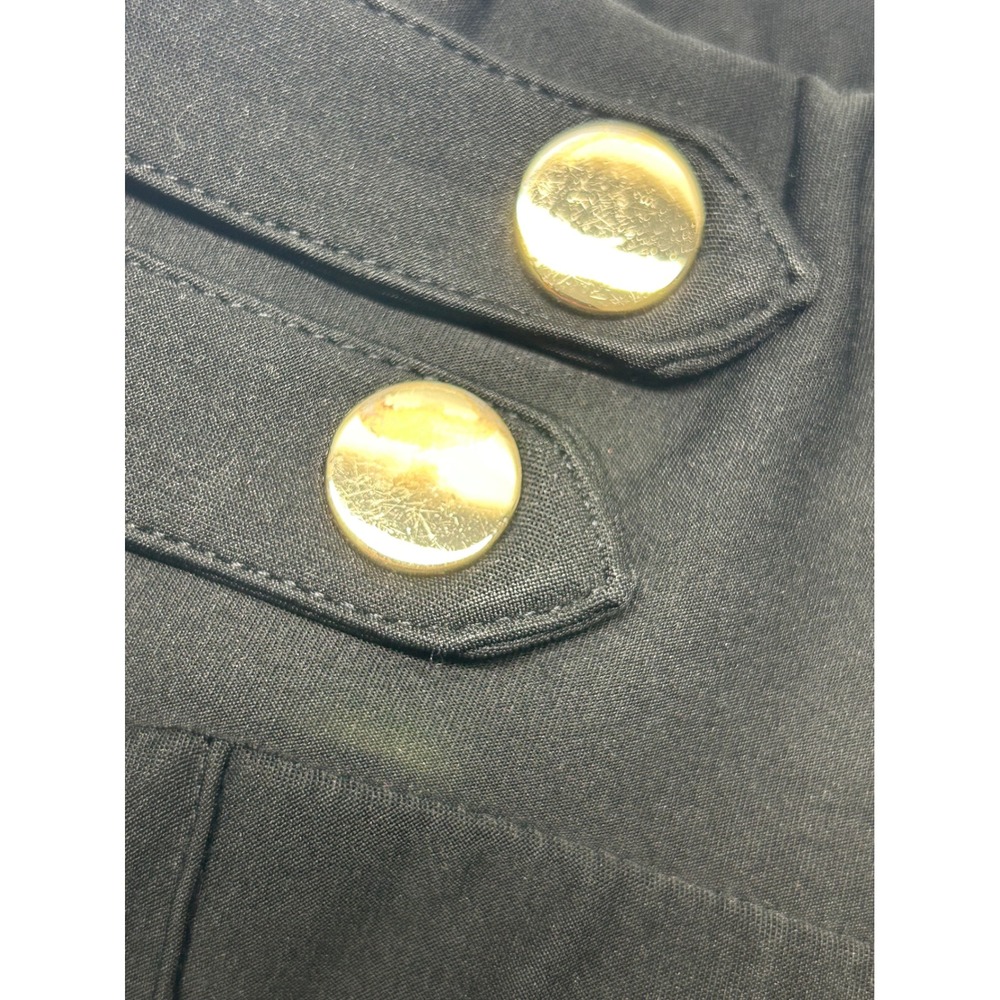 Harper Black High Waisted Sailor Button Trousers Petite Large Pull On Stretch - Picture 7 of 10